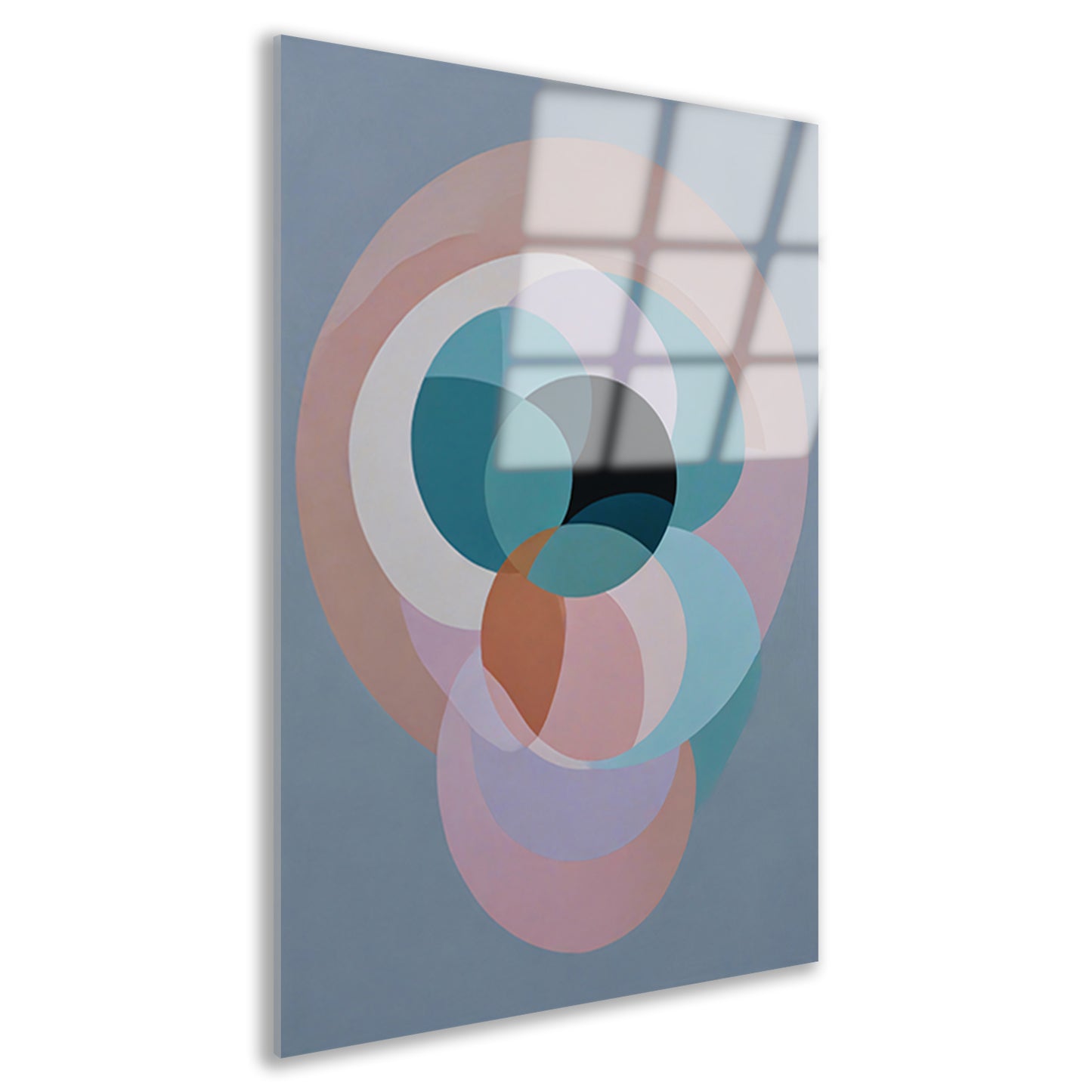 Overlappende Cirkels in Pastelkleurige Tinten acrylglas