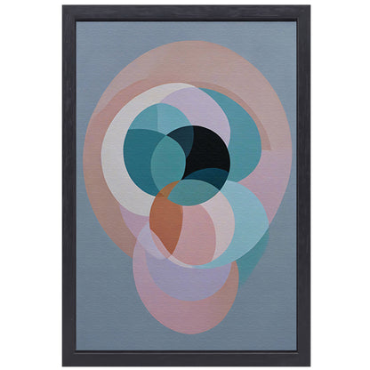 Overlappende Cirkels in Pastelkleurige Tinten canvas met baklijst