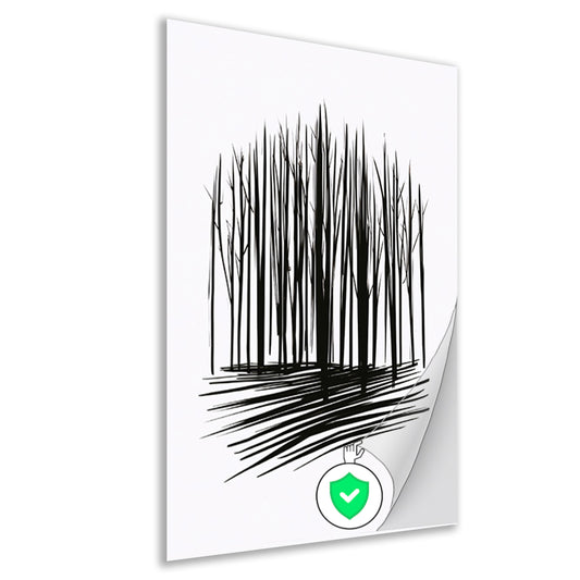 Minimalistische Zwart-Witte Bomenlijn Kunst poster