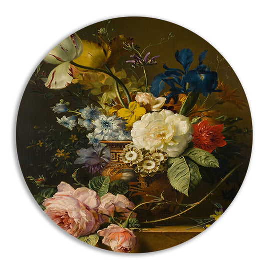 Bloemstilleven - Georgius Jacobus Johannes van Os aluminium muurcirkel
