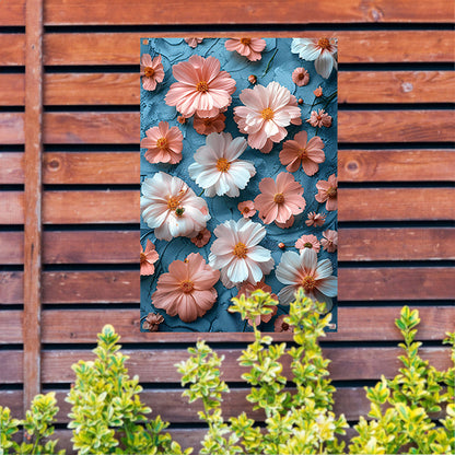 Abstract Bloemen in Blauw tuinposter