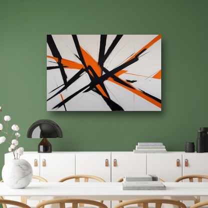 Dynamische Zwarte Lijnen met Oranje Accenten poster
