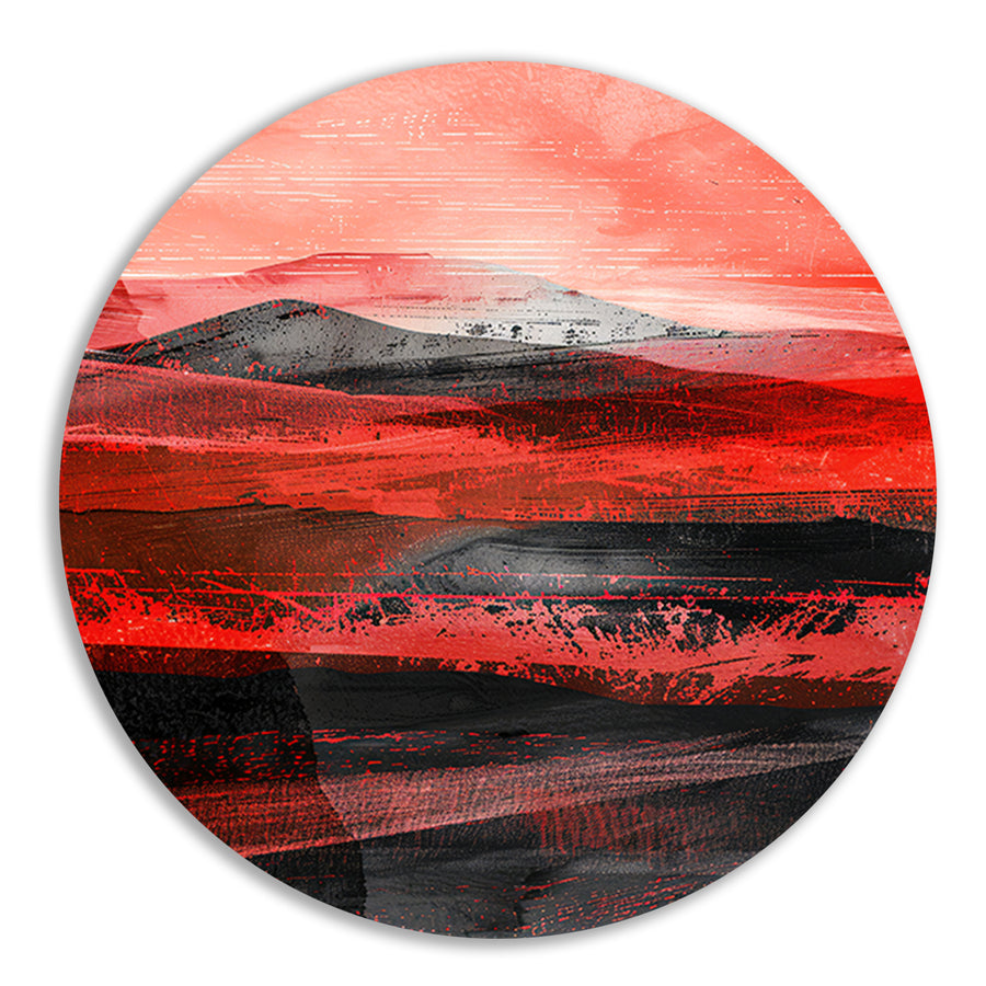 Abstract dynamisch woestijnlandschap met bergen forex muurcirkel