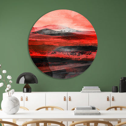 Abstract dynamisch woestijnlandschap met bergen forex muurcirkel