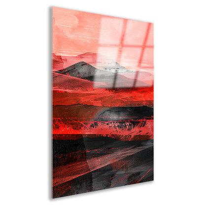 Abstract dynamisch woestijnlandschap met bergen acrylglas