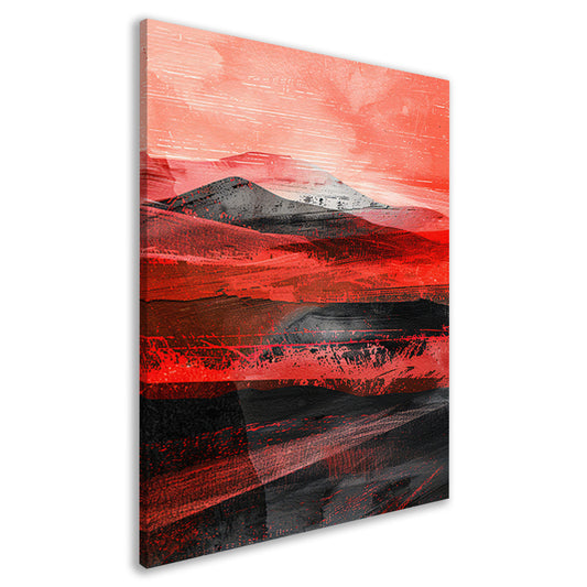 Abstract dynamisch woestijnlandschap met bergen canvas