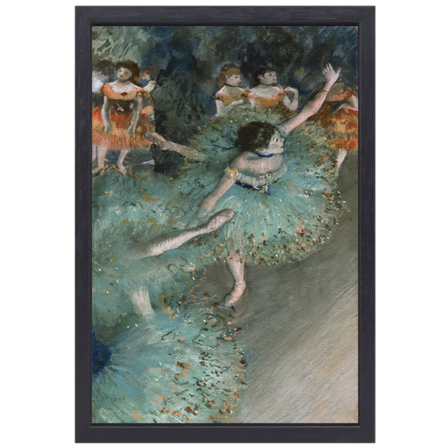 Dansende ballerinas - Edgar Degas canvas met baklijst