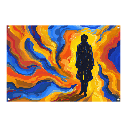 Portret van een Man met Kleurencirkel tuinposter