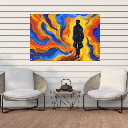 Portret van een Man met Kleurencirkel tuinposter