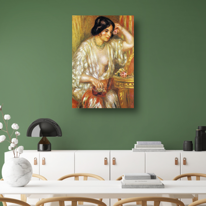 Gabrielle met sieraden - Pierre-Auguste Renoir canvas met baklijst