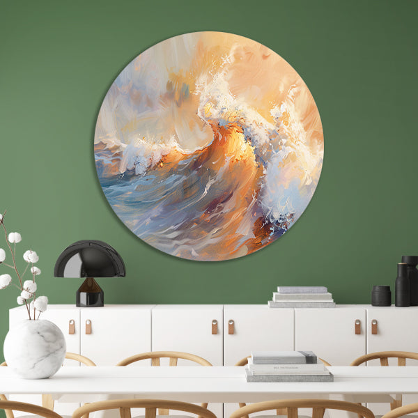 Abstracte golven in dynamische kleuren forex muurcirkel