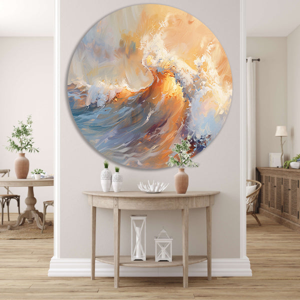 Abstracte golven in dynamische kleuren forex muurcirkel