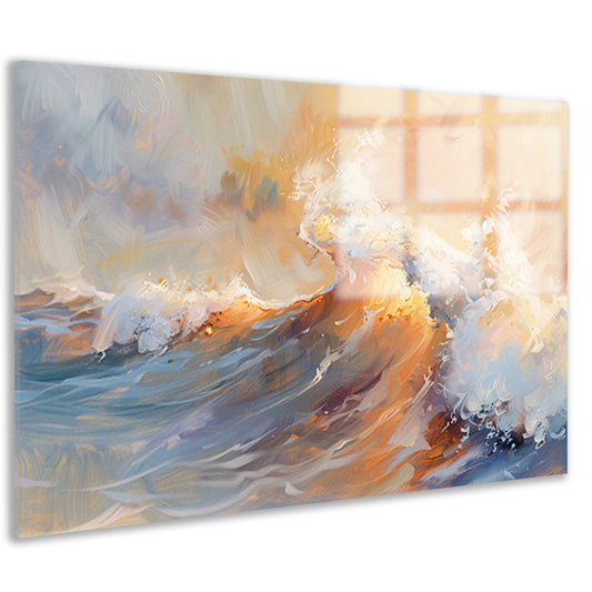 Abstracte golven in dynamische kleuren acrylglas