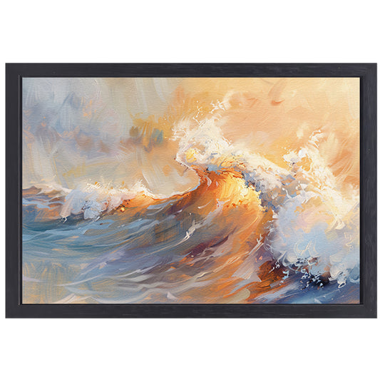 Abstracte golven in dynamische kleuren canvas met baklijst