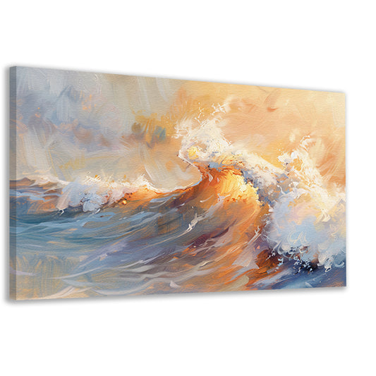 Abstracte golven in dynamische kleuren canvas