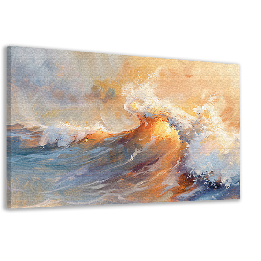 Abstracte golven in dynamische kleuren canvas