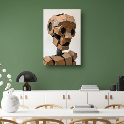 Roestige Robot met Metalen Textuur canvas
