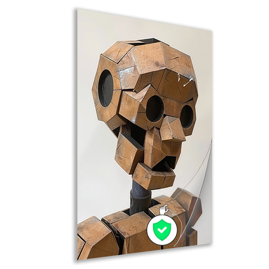 Roestige Robot met Metalen Textuur poster