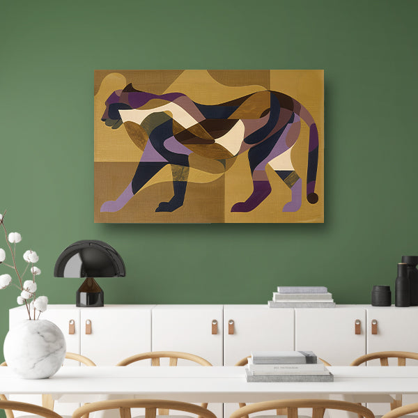 Abstracte kubistische cheeta kunst in kleur poster