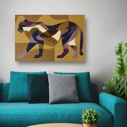 Abstracte kubistische cheeta kunst in kleur poster