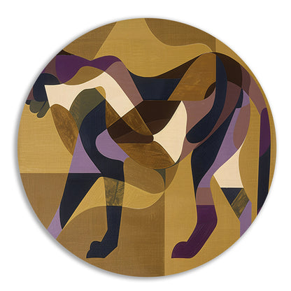 Abstracte kubistische cheeta kunst in kleur forex muurcirkel