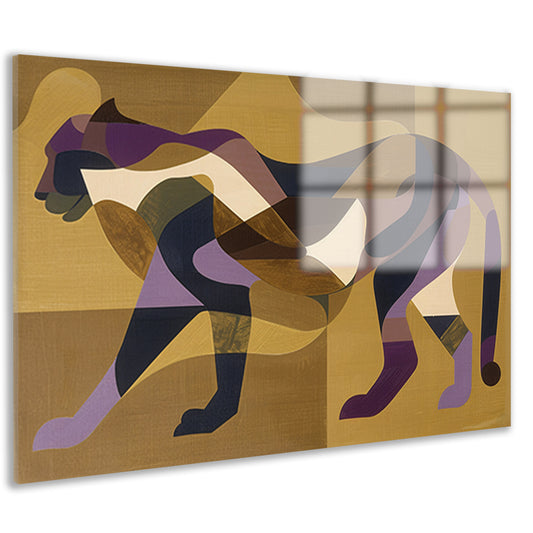Abstracte kubistische cheeta kunst in kleur acrylglas