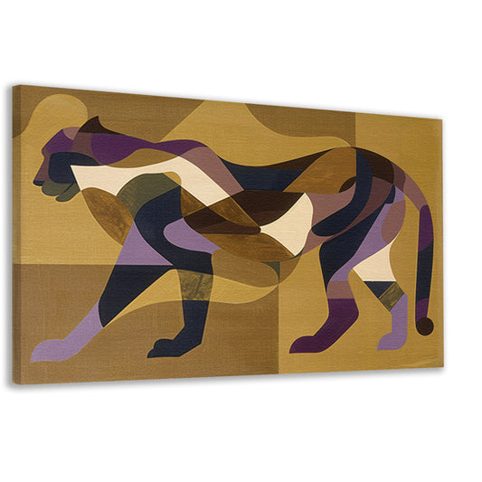 Abstracte kubistische cheeta kunst in kleur canvas