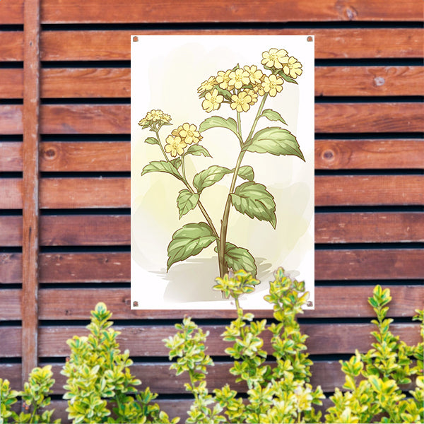 Digitale schilderij van prachtige bloem en bladeren tuinposter