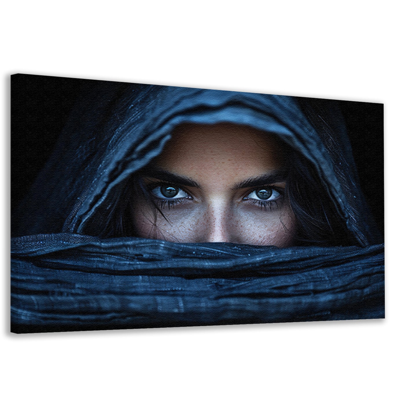 Mysterieuze Vrouw in Textielomhulsel canvas