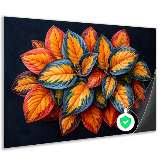 Gestileerde Herfstbladeren op Donkere Achtergrond poster