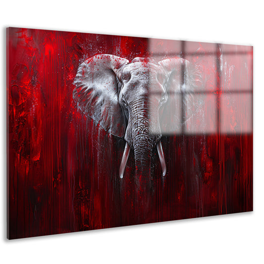 Dynamisch abstract olifant portret kunstwerk acrylglas