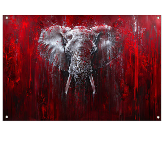 Dynamisch abstract olifant portret kunstwerk tuinposter