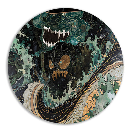 Abstracte monsterlijke golf in dynamische natuur forex muurcirkel