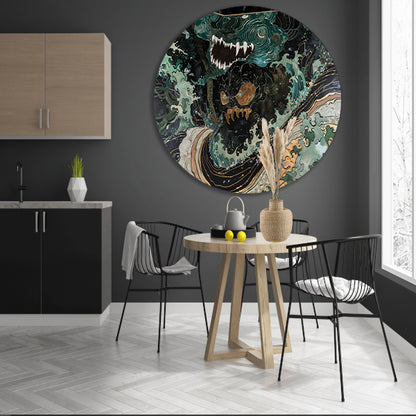 Abstracte monsterlijke golf in dynamische natuur forex muurcirkel