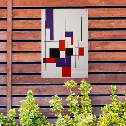 Geometrische Abstractie in Primaire Kleuren tuinposter