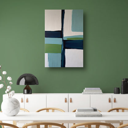 Abstracte Harmonie in Blauw en Groen canvas