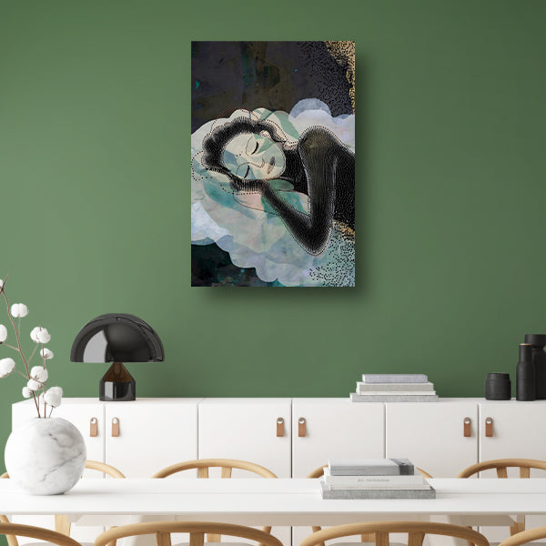 Abstract Portret van Dromerige Vrouw canvas