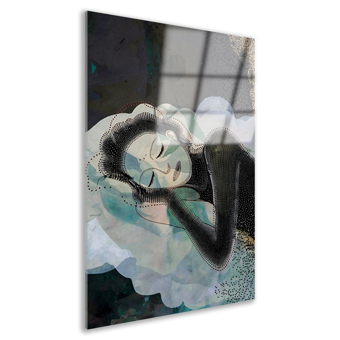 Abstract Portret van Dromerige Vrouw acrylglas
