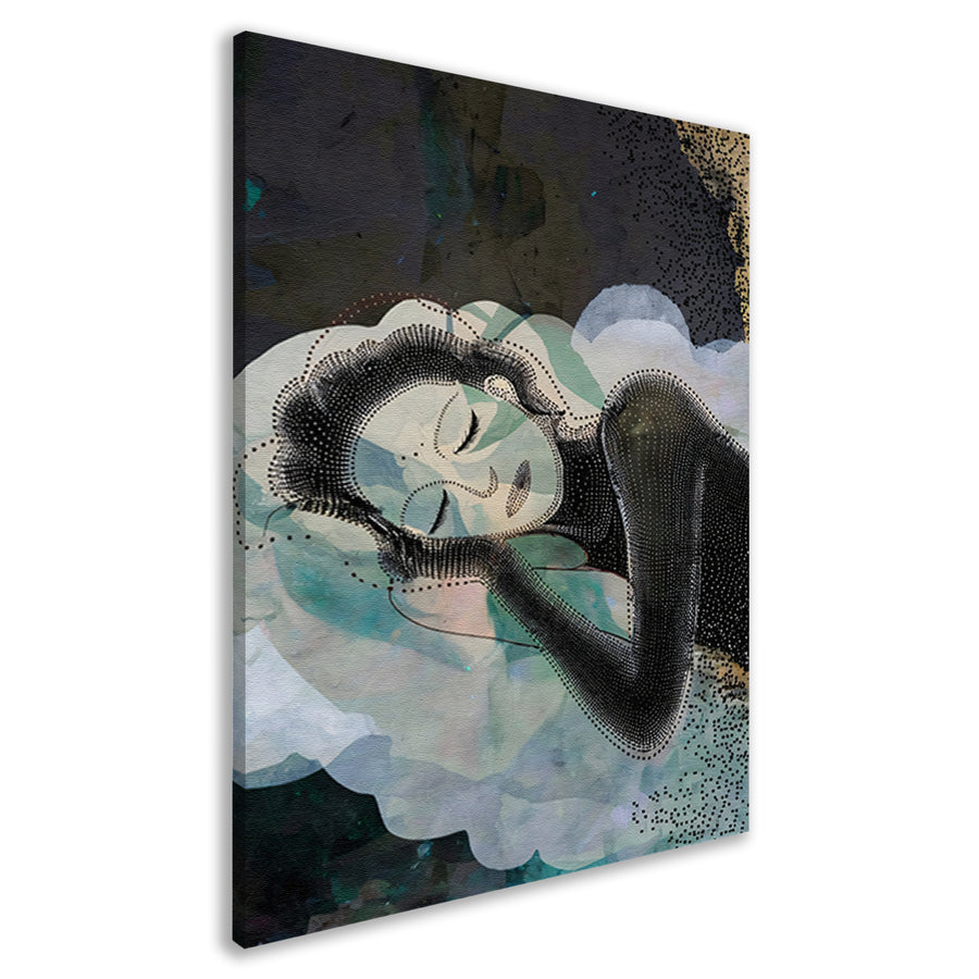 Abstract Portret van Dromerige Vrouw canvas