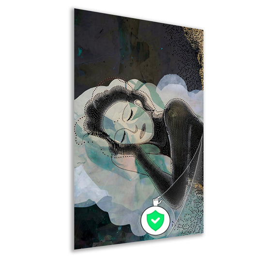 Abstract Portret van Dromerige Vrouw poster
