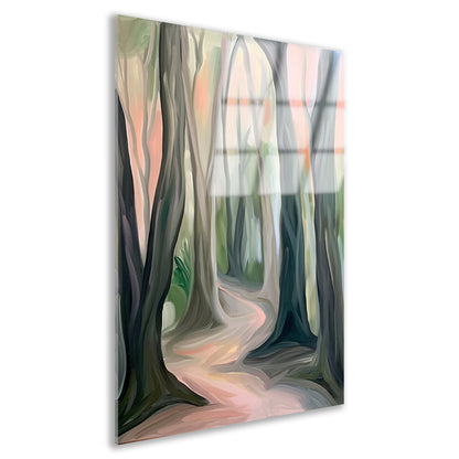 Rustiek boslandschap in abstracte stijl acrylglas