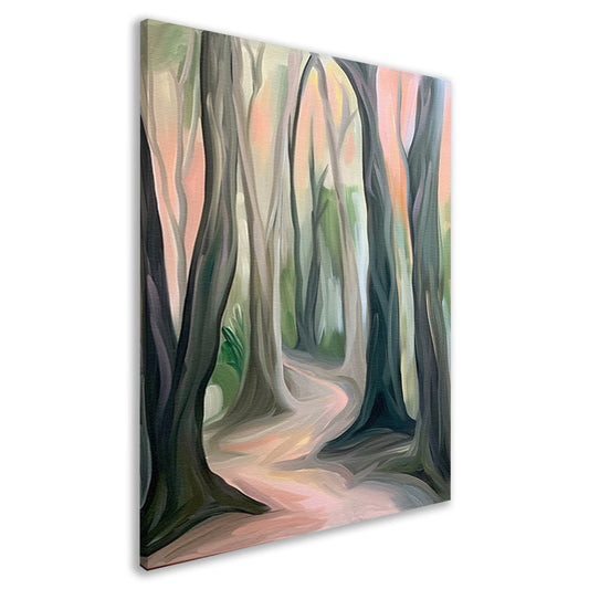 Rustiek boslandschap in abstracte stijl canvas