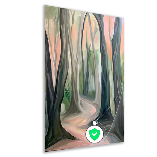 Rustiek boslandschap in abstracte stijl poster