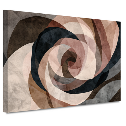 Abstracte Sepia Spiraalvormen in Overlapping canvas