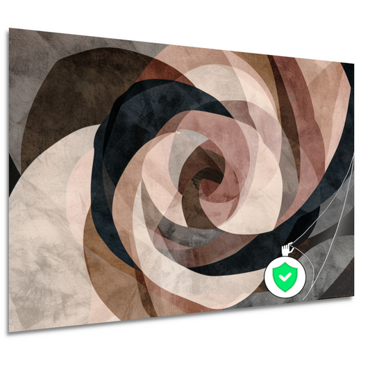 Abstracte Sepia Spiraalvormen in Overlapping poster