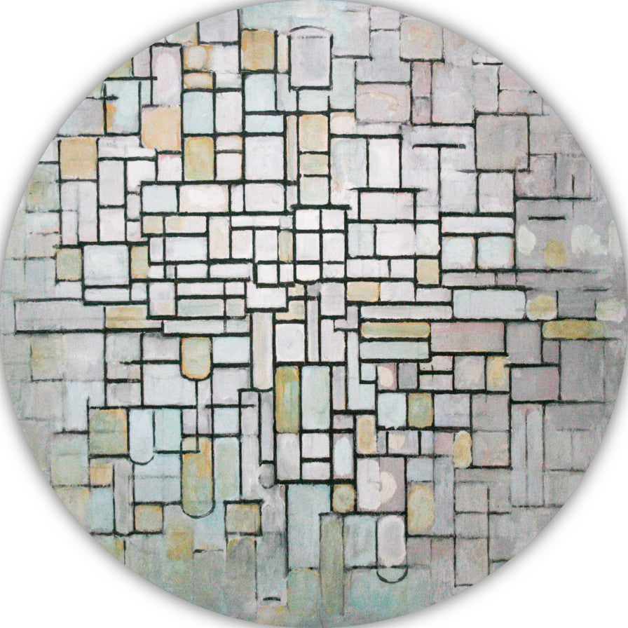 Samenstelling Nr. 11 - Piet Mondriaan aluminium muurcirkel