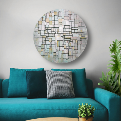 Samenstelling Nr. 11 - Piet Mondriaan aluminium muurcirkel