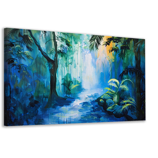 Abstract modern schilderij van boslandschap canvas