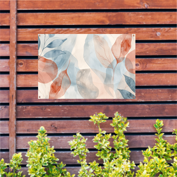 Zachte Abstracte Waterverf met Bladeren tuinposter