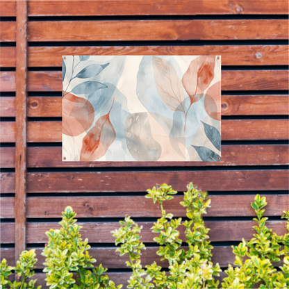 Zachte Abstracte Waterverf met Bladeren tuinposter